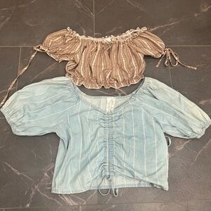 Sadie & Sage Light Blue Striped Top